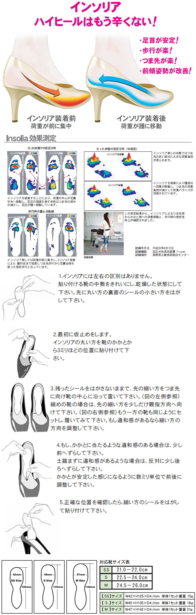 Sサイズ(22.5-24.0cm)】インソリア3足組を税込・送料込でお試し