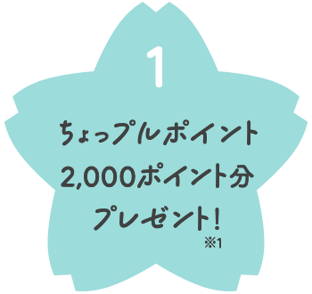 ちょっプルポイント2,000ポイント分プレゼント！（※1）