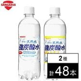 【2種/500ml×48本】サンガリア 強炭酸水（プレーン＆レモン）各24本