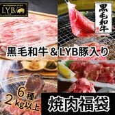 【6種2kg以上】「焼肉福袋」黒毛和牛・静岡県産ブランド豚LYB豚入り