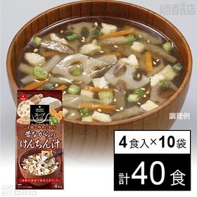 [計40食]アスザックフーズ 昔ながらのけんちん汁 4食入 | お湯を注ぐだけ、フリーズドライのけんちん汁