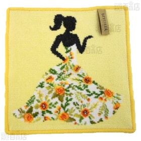 〈MISS FLOWER〉 フェイラーハンドタオル 25cm×25cm〈イエロー〉