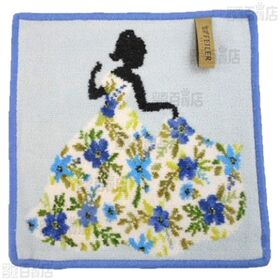 〈MISS FLOWER〉 フェイラーハンドタオル 25cm×25cm〈ブルー〉