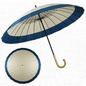 【アイボリー×青緑】傘 和傘 レディース メンズ 兼用 長傘 蛇の目風 和傘 和 | シンプルで洗練されたデザイン