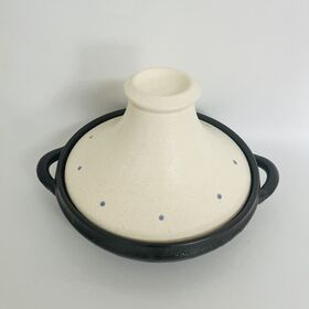佐治陶器 タジン鍋 白釉水玉