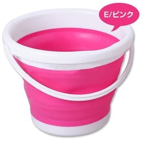 【5L/ピンク】折りたたみソフトバケツ | 防災用 洗車 洗濯 アウトドア ガーデニング 畳めるバケツ