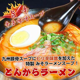 【2人前】お試しセット「辛味噌入り豚骨！とんからラーメン」九州とんこつスープに辛子味噌をブレンド！