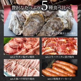 【計2.45kg】牡蠣焼き バーベキュー 焼肉 セット  5種盛り 肉 海鮮 殻付き牡蠣