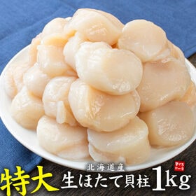 【1kg】特大サイズ 生ほたて貝柱 北海道産 25-40玉入[[特大ホタテ1kg]