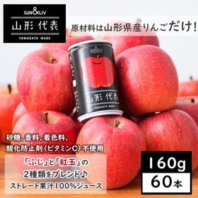 【160g×60本】SUN&LIV 山形代表りんご（山形食品）濃厚でスッキリした味わい！