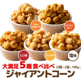 賞味期限間近【5種類×各2袋×100g】ジャイアントコーン5種食べ比べセット（チャック付き） | 一度食べたら止まらない！さくさく食感がやみつきに！ジャイコンでおやつタイムを贅沢に！！