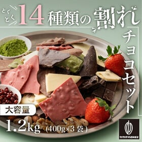 【1.2kg(400g×3)】割れチョコ(14種類の贅沢ミックス)【冷蔵便】 | 14種類の割れチョコを贅沢にミックス！様々な味のチョコを一度にお楽しみいただけます♪