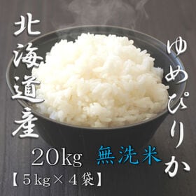 【計20kg/5kg×4袋】新米 令和6年産 北海道産 ゆめぴりか 無洗米