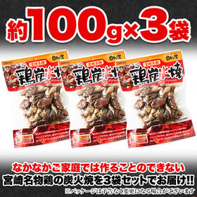 日向屋 鶏炭火焼 約100g 3袋セット日向屋オリジナル塩胡椒 にんにくローストオニオンで味付け