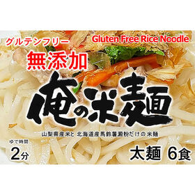 【計720g/120gx6袋】山梨県産米と北海道産馬鈴薯澱粉だけの太麺