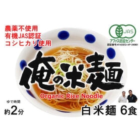 【計720g/120gx6袋】有機JAS認証 俺の米麺 細麺