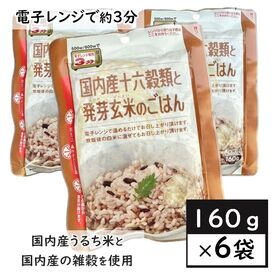 【お茶碗一杯160g×6袋】国内産十六穀類と発芽玄米のごはん／レンジ調理約3分温めるだけで手軽に調理