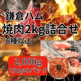 【6種以上計2kg/250g×8パック】鎌倉ハム焼肉福袋 | 牛ハラミ・国産鶏・豚トロ・牛タン等々より焼肉/BBQ用バラエティーセット詰合せ