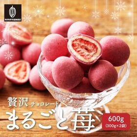 【600g(300g×2)】贅沢まるごと苺【メール便2個口配送】 | 甘酸っぱイチゴをまるごと贅沢に使用！濃厚なチョコと合わせて夢の一時を！