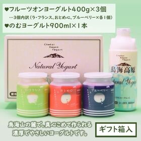 【化粧箱入り】鳥海高原ギフトセット（フルーツオンヨーグルト 3種、のむヨーグルト900ml×各1）