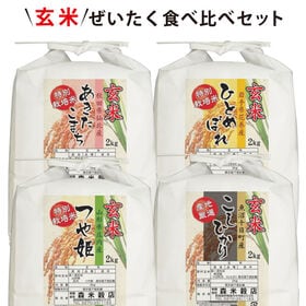 【8kg(2kg×4袋)】令和6年産 新米  玄米ぜいたく！食べ比べセット！