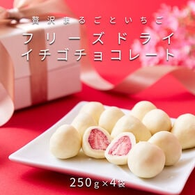 【250g×4袋】贅沢まるごといちごのホワイトチョコ