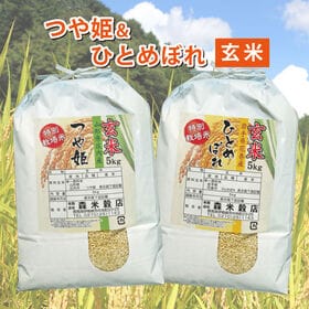 【玄米】令和6年産 山形庄内産つや姫5kg・岩手県花巻産ひとめぼれ5kg　食べ比べセット