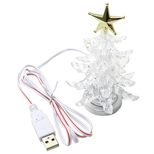 USB接続卓上クリスマスツリー 光ファイバー+卓上 USB イルミネーション