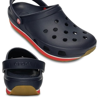 red and black crocs