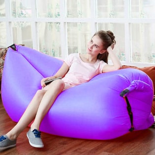 パープル】夏話題の”Air sofa”ポータブルエアーソファーを税込・送料込