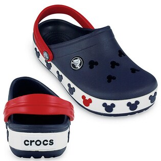 red and blue crocs