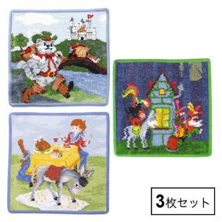 25×25cm/3枚セット]FEILER(フェイラー)Fairy Tales 長靴をはいた猫