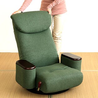 松風】木製ボックス肘付回転座椅子 グリーンを税込・送料込でお試し