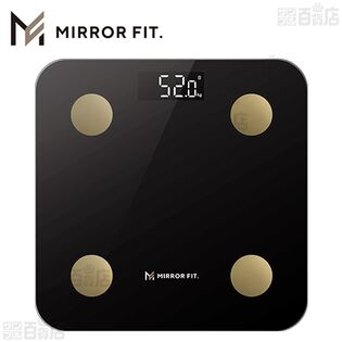 [ブラック] MIRROR FIT.(ミラーフィット)/スマート 体組成計(スマホ連動/最大22項目測定)/MFSS4-BLACK 