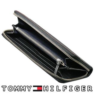 TOMMY HILFIGERトミーヒルフィガー レザー ラウンドファスナー長財布を