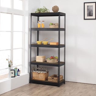 METAL＆WOOD RACK メタル＆ウッドラック シェルフ5段（幅 81 cm