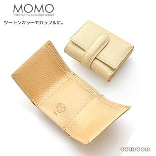 ゴールド Momo 三つ折り財布 レディース 牛革 エンボス加工 コンパクト財布を税込 送料込でお試し サンプル百貨店 Flag