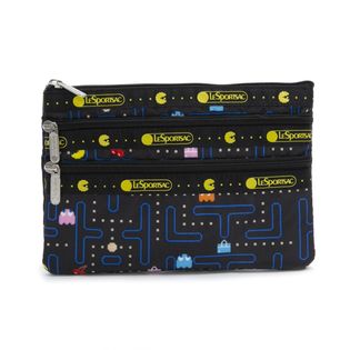 LeSportsac×PACMAN]ポーチ 3-ZIP COSMETIC ブラック系を税込・送料込で