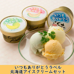 【計9個(3種×各3個)】いつもありがとうラベル 北海道アイスクリームセット