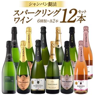 6種×各2本】シャンパン製法 のみ 辛口 スパークリングワイン 12本