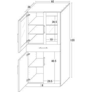 カトレア食器棚 60×120を税込・送料込でお試し｜サンプル百貨店 | 株式