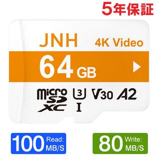 【64GB】microSDXC R:100MB/s W:80MB/s UHS-I U3 V30 4K