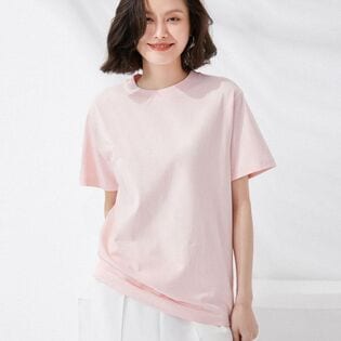 【ピンク】ラウンドネックTシャツ
