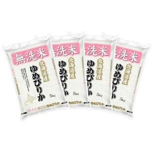 【計20kg/5kg×4袋】新米 令和6年産 北海道産 ゆめぴりか 無洗米