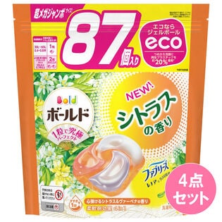 ボールドジェルボール4D心弾けるシトラス&ヴァーベナつめかえ超メガジャンボ 87コ入×4点セット