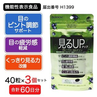 【60日分(3個セット)】見るアップ　ブルーベリー＆ルテイン　40粒 [機能性表示食品]