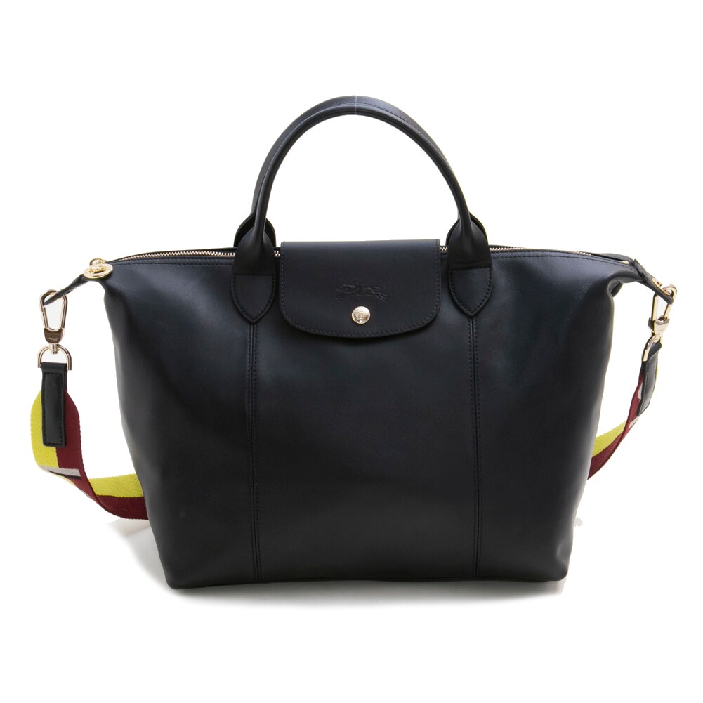 Longchamp]トートバッグ LE PLIAGE CUIR HANDBAG M ブラックを税込