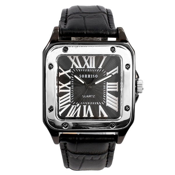 高級感漂うスクエアケース ローマ数字が上品な腕時計 SRHI9-SVBK メンズ腕時計を税込・送料込でお試し｜サンプル百貨店 |  腕時計アパレル雑貨小物のSP