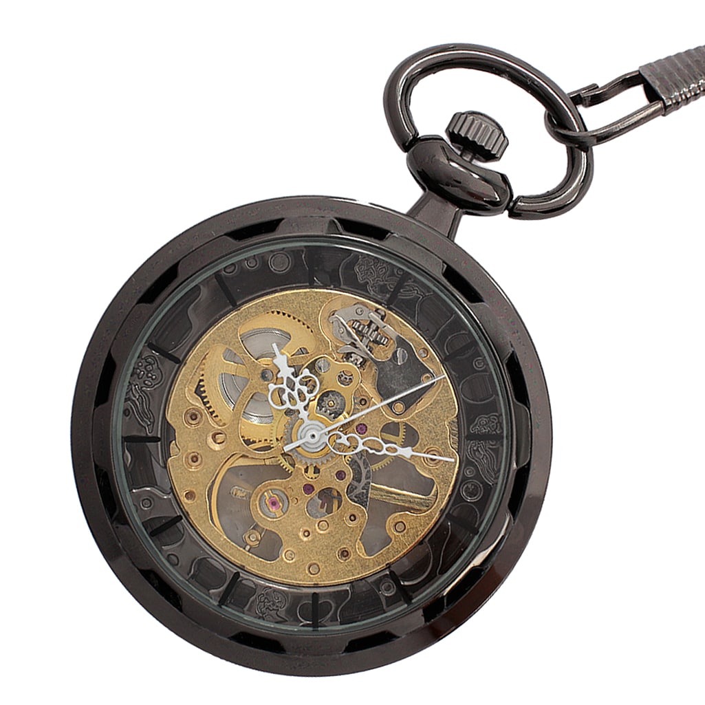 腕時計Aroma 手巻き アンティーク調 懐中時計 スケルトン