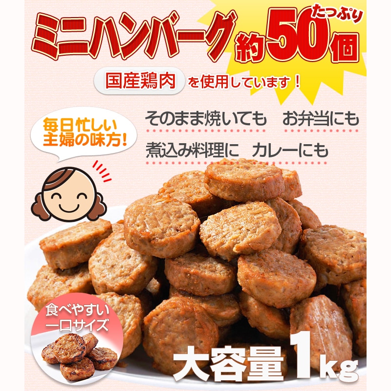 1kg×5セット】ハンバーグ メガ盛り(計約250個 )一口サイズのミニハンバーグを税込・送料込でお試し ｜ サンプル百貨店 | 有限会社鳥益